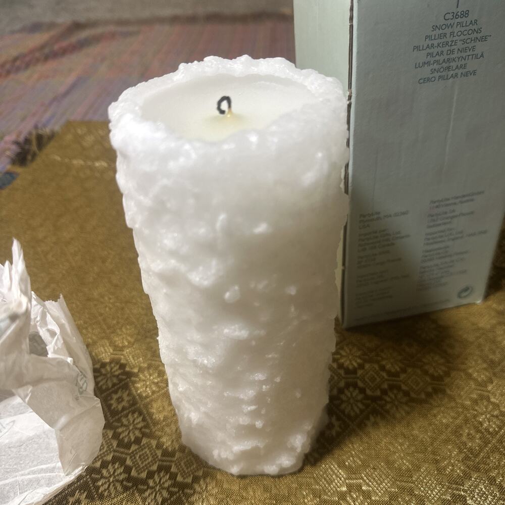 PartyLite Snow Pillar Discontinued C3688 Lightly Used With Box